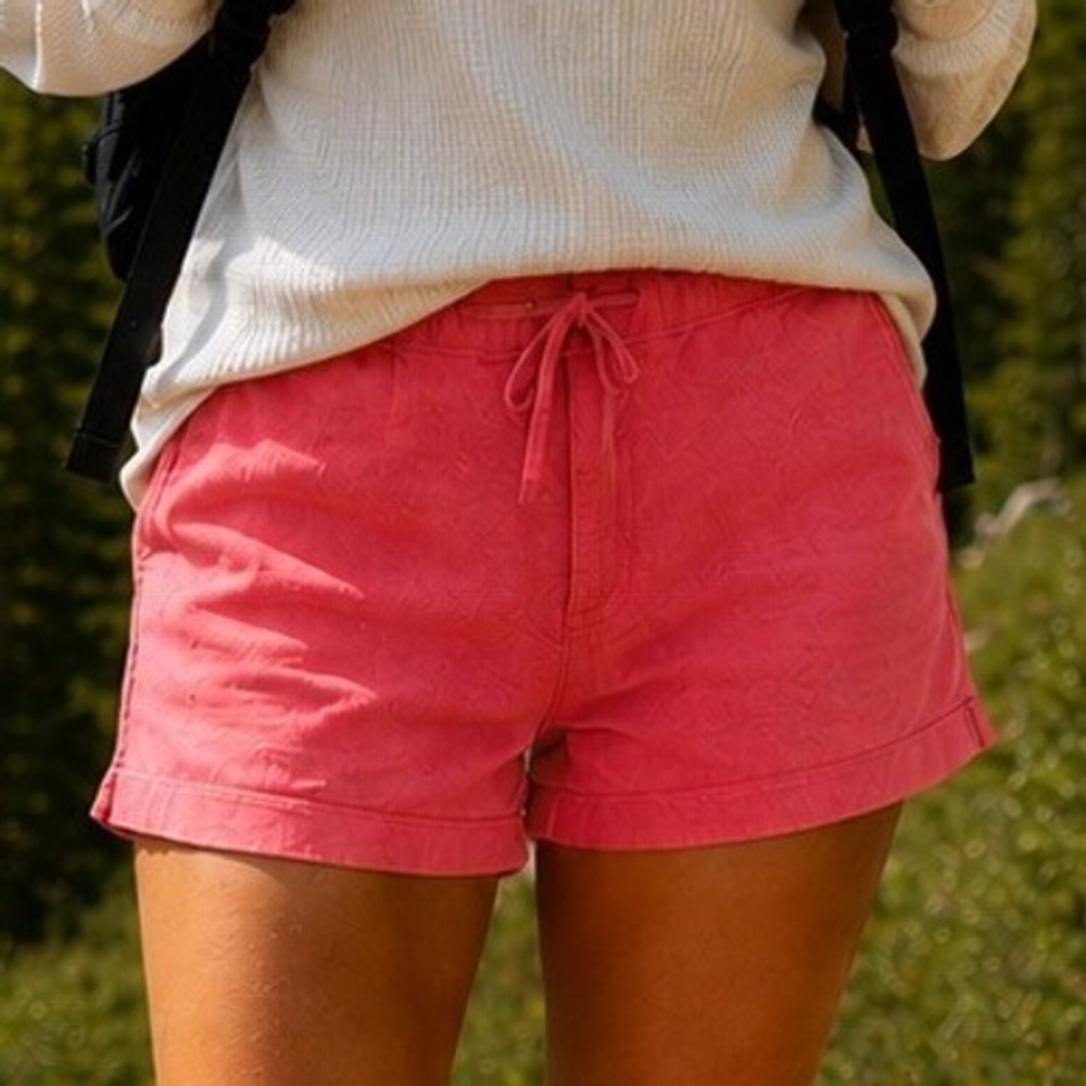 Royal Robbins Coolmesh Shorts Women Coral Pink Outdoor Hiking Cotton Size 10 NWT